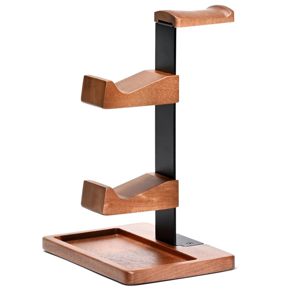 Solid Wood Controller Holder and Headphone Stand, Gaming Controller Stand for...