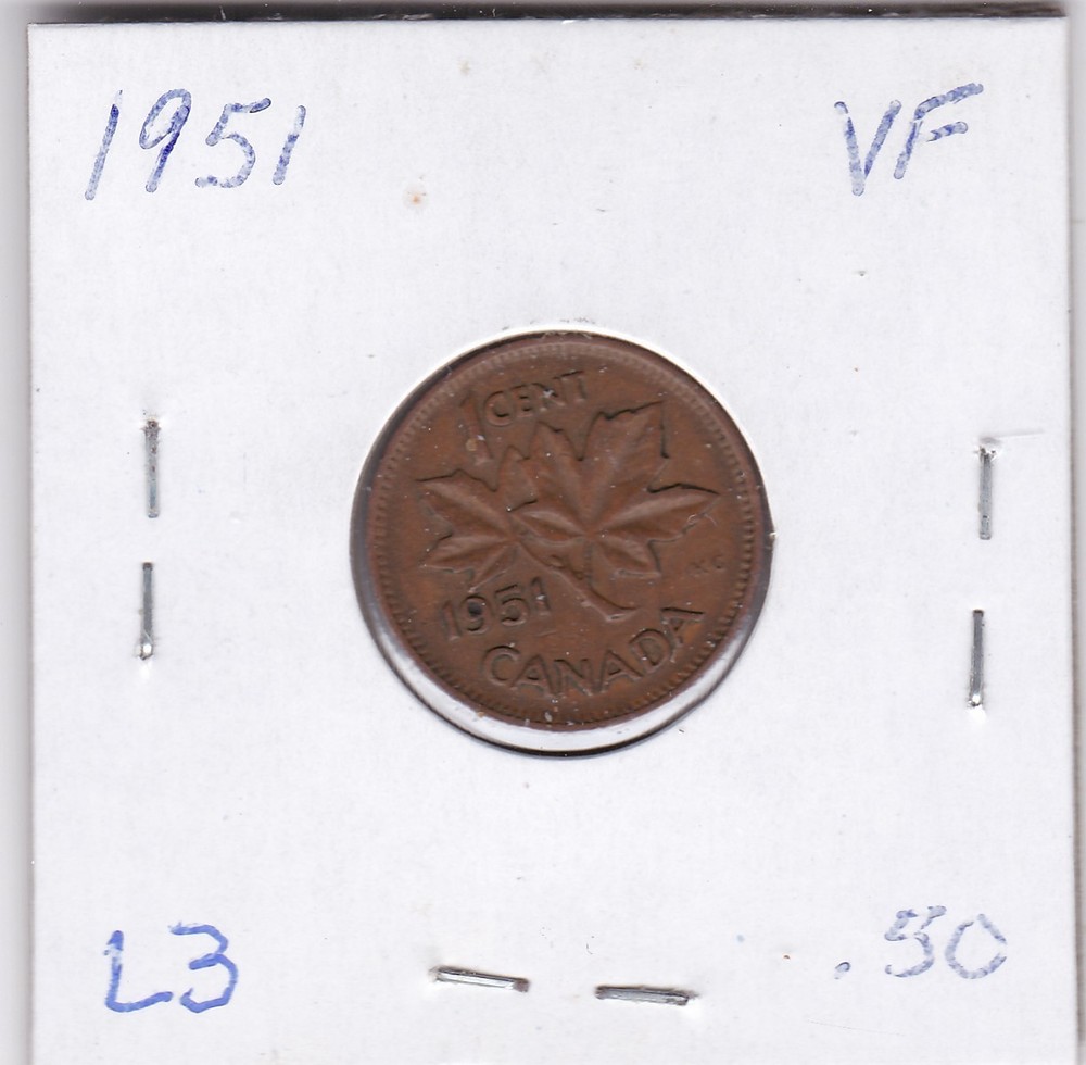 1951 Canada One Cent L3