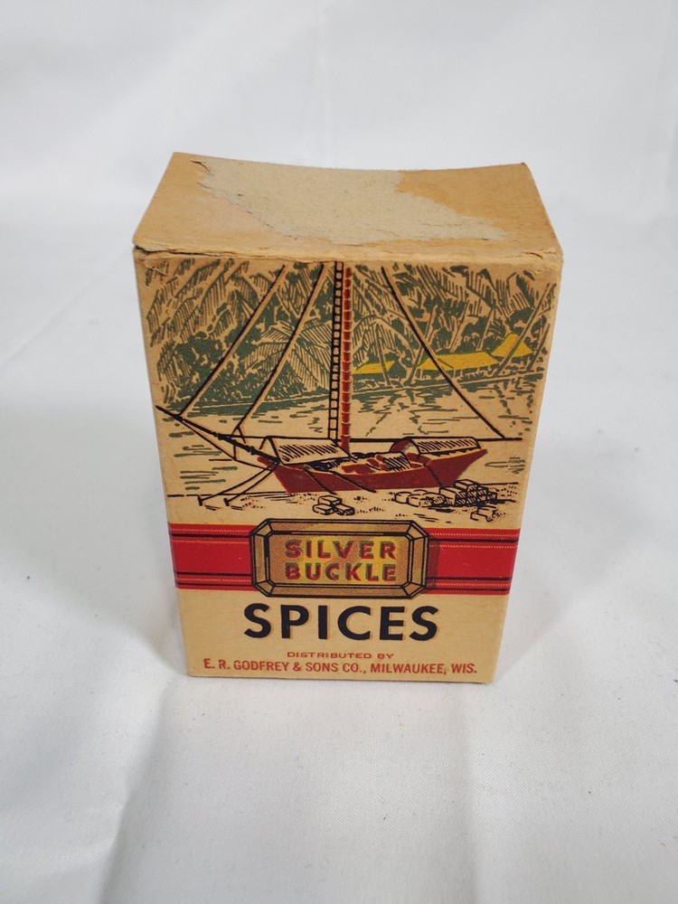 Vintage Silver Buckle Powdered Alum Spice Box