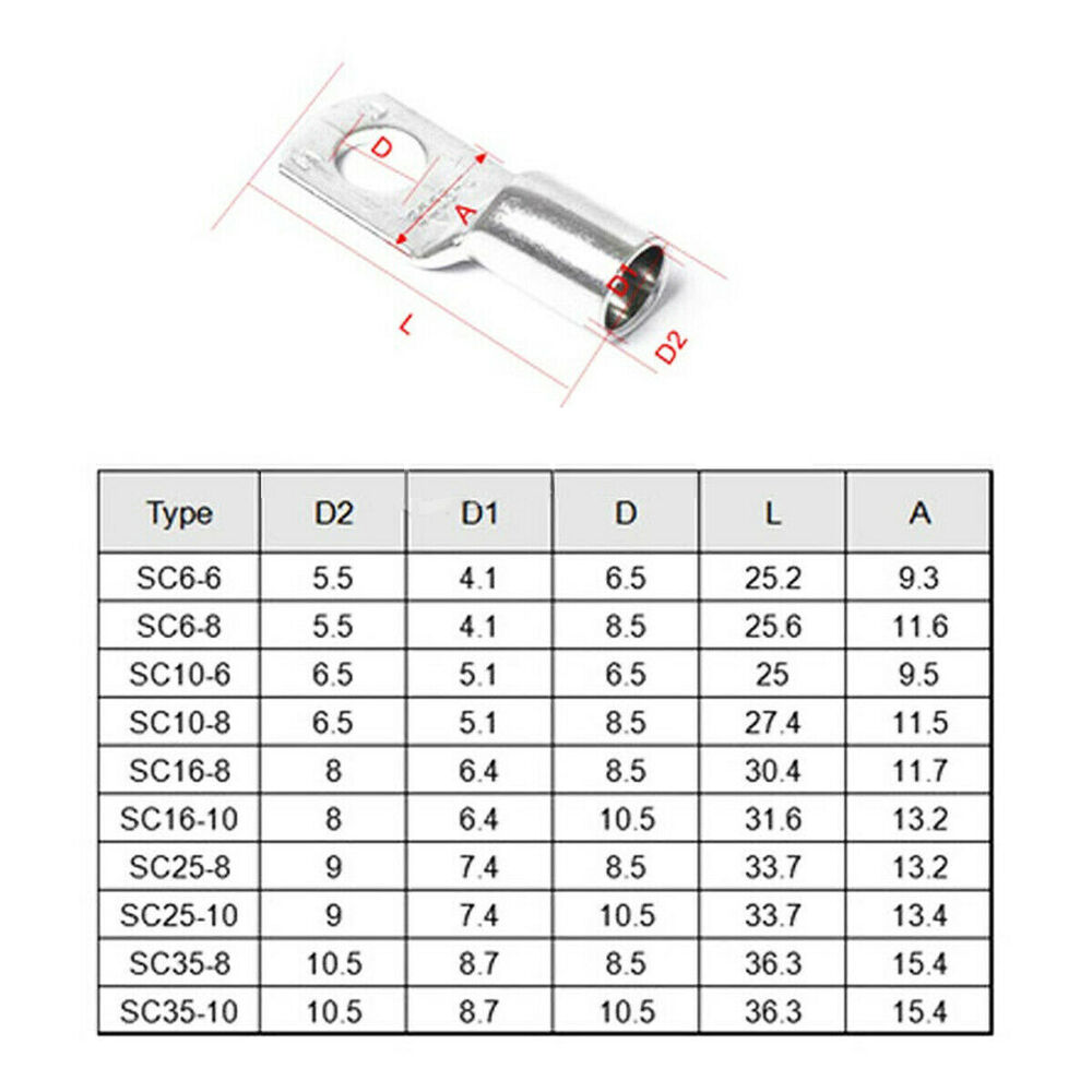280PCS Car Copper Lug Ring Terminals Cable Electrical Wire Crimp Connectors Kit