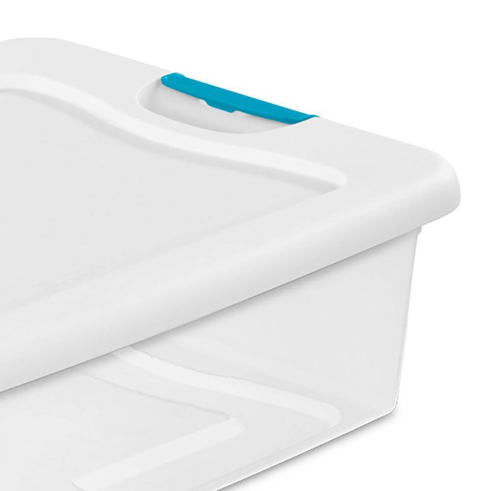 Sterilite 32 Quart Clear Stackable Latching Storage Box Containers, 18 Pack