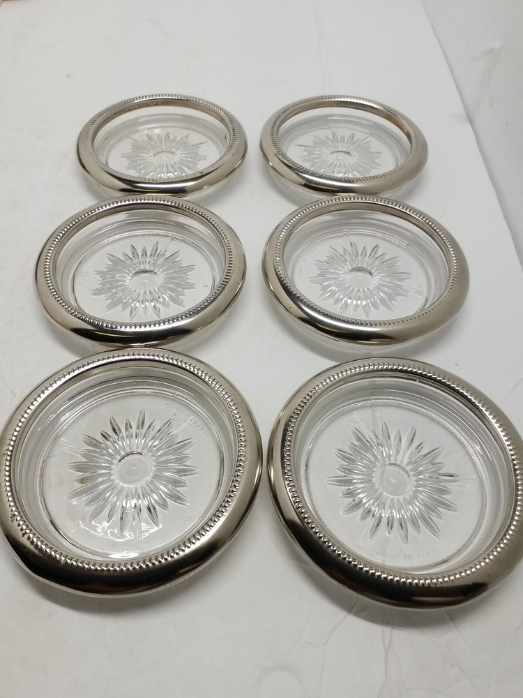 MCM Silver Colored Edge , Starburst  Pattern Stamped Made In Italy
