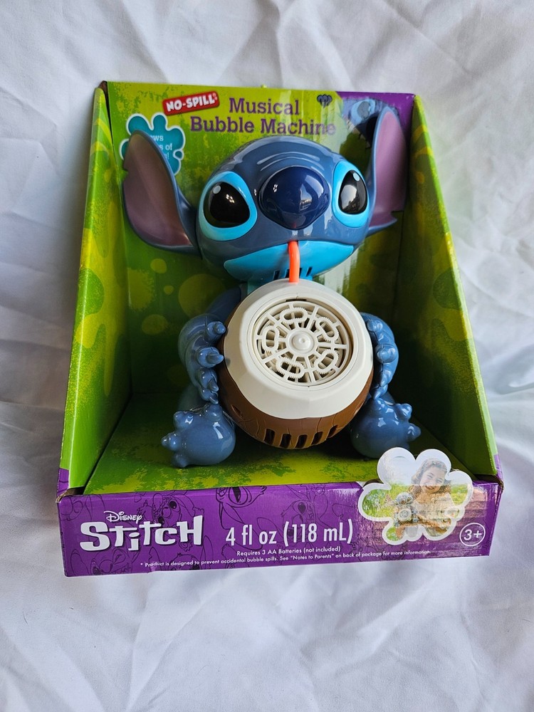 Disney Stitch No-Spill Musical Bubble Machine new