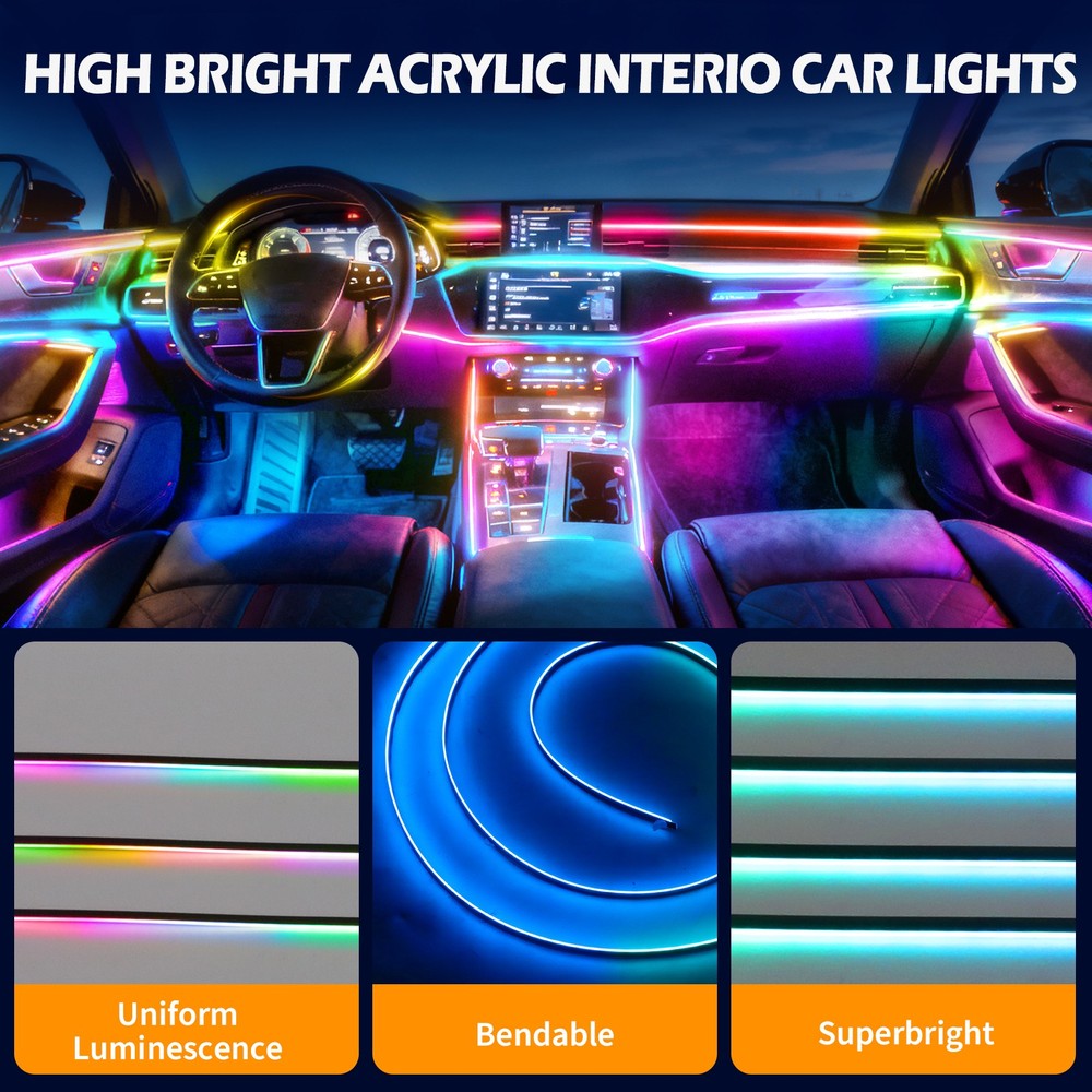 For Mercedes Benz C300 C350 C63 10in1 Ambient Lighting Interior LED Strip Light