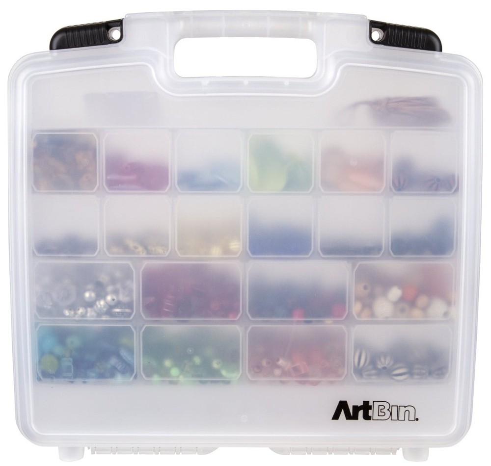 Quick View Craft Storage Case, 15" Deep Base, Divided With Lift-Out Compartment