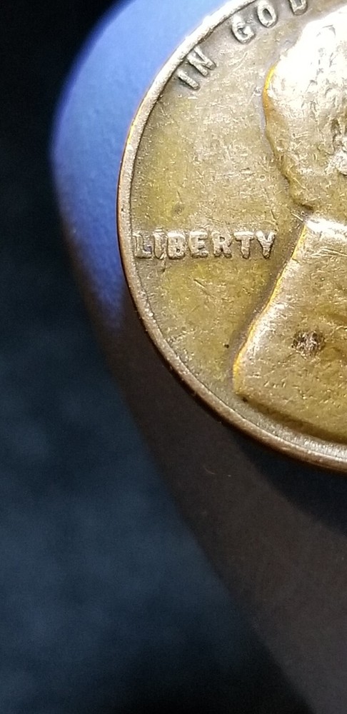 1947 P Lincoln Wheat Cent Strike Through Grease on Obverse Error Reverse Error