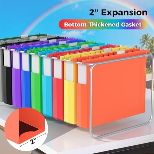 10 Pack Letter Size Hanging File Folders, Plastic Hanging File Folders,
