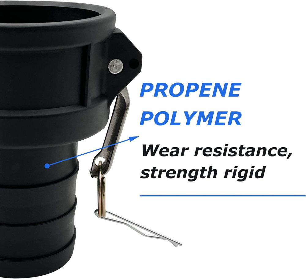 2PCS 2" Type C Polypropylene Camlock Fittings with Hose Shank