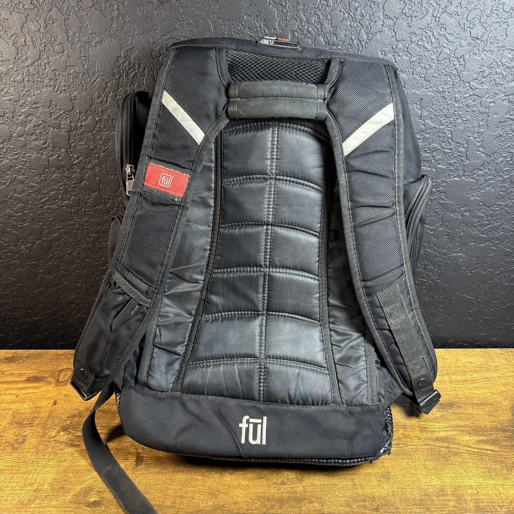 Ful Refugee Ballistic Nylon Backpack Black Multi-Compartment Laptop Tech Bag