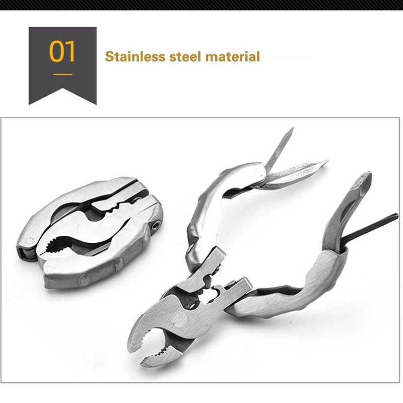 Multifunction Folding Pliers Mini Stainless Steel Camping Tool Screwdriver