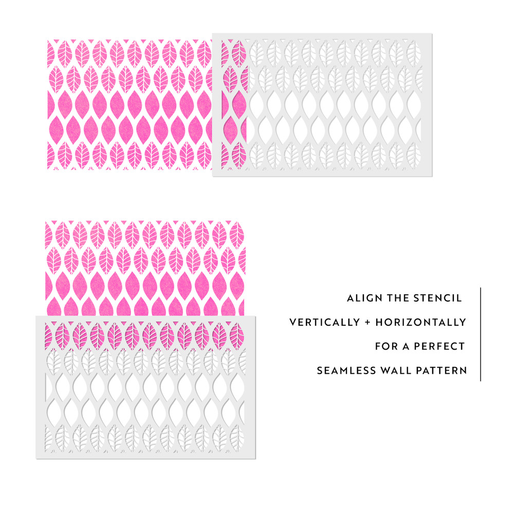 Bittersweet Leaf Pattern Wall Stencil - DIY Wallpaper Alternative