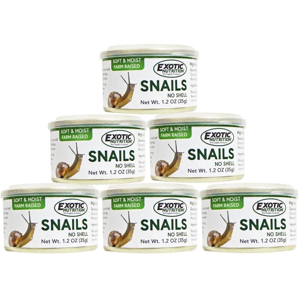 Canned Snails (6 Pack)- Hedgehogs, Sugar Gliders, Skunks, Squirrels, Reptiles