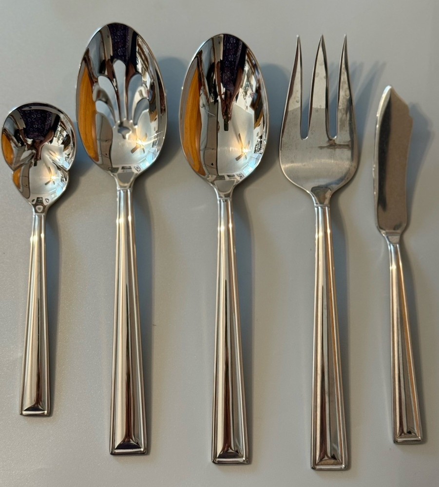 Gorham MARABELLA Stainless Glossy Flatware 5 Pc Hostess Serving Set