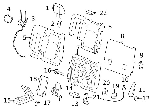 Genuine GM Seat Back Cover 20864780