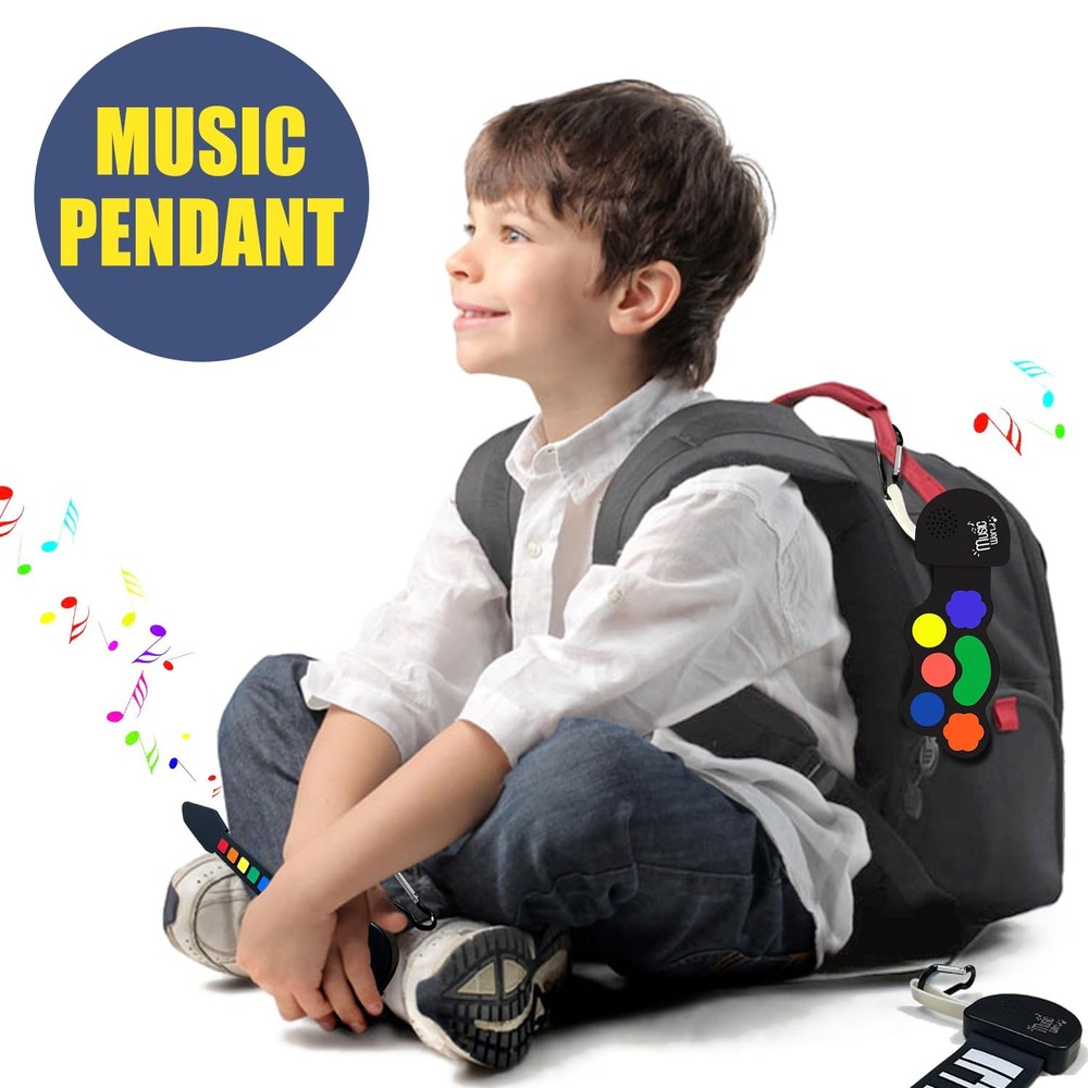 Mini Roll up Silicone Musical instuments Real Playable Keychain Set Thumb On-...