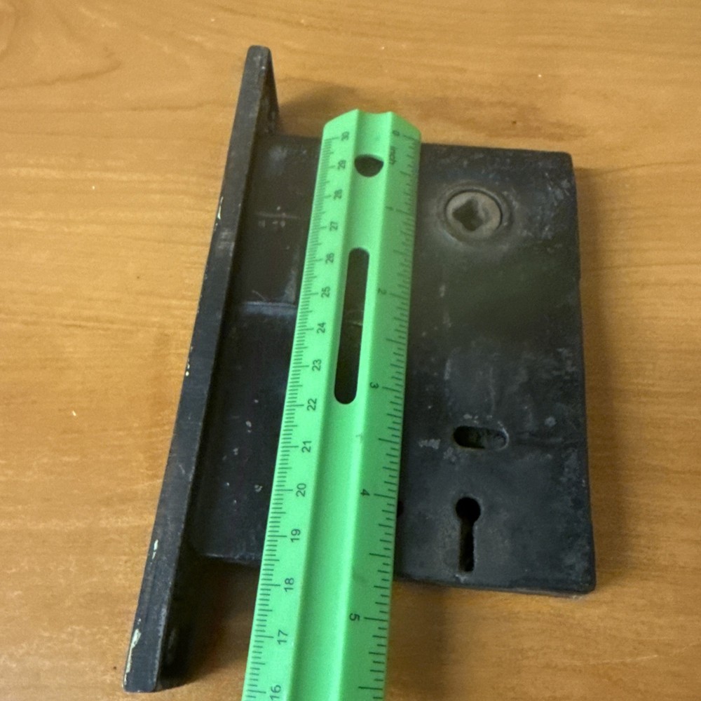 Vintage Mortise Door Lock with Latch, Dead Bolt & Solid Brass Faceplate