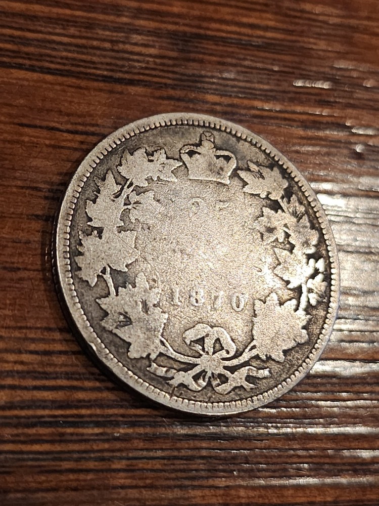 1870 Canada 25 Cents Silver Coin