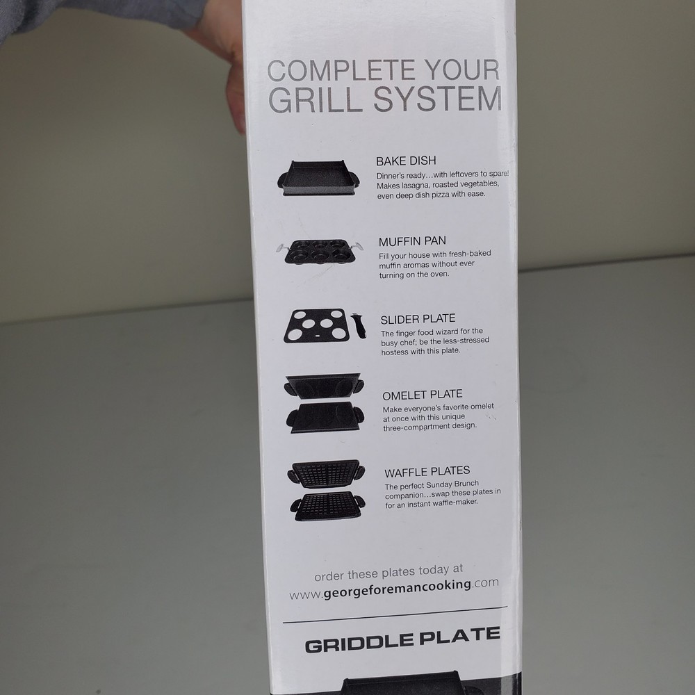 George Foreman EVOLVE Grill System Silver Ceramic Grill Plates GRP4842P WORKS