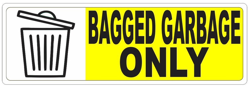 Bagged Garbage Only Sticker D7271