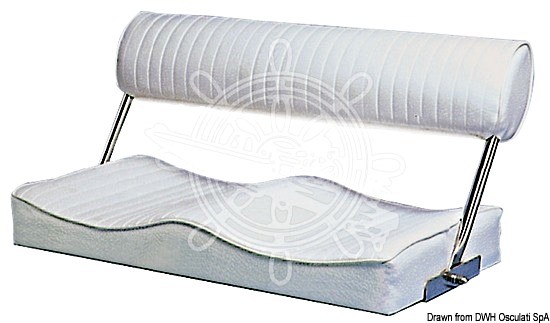 Osculati Double Seat with Back Support Covered in White Imitation Leather