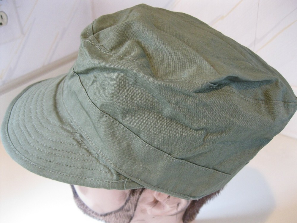Original US OD Sateen M-1951 Field Hat with Pull Down Flap Size 7