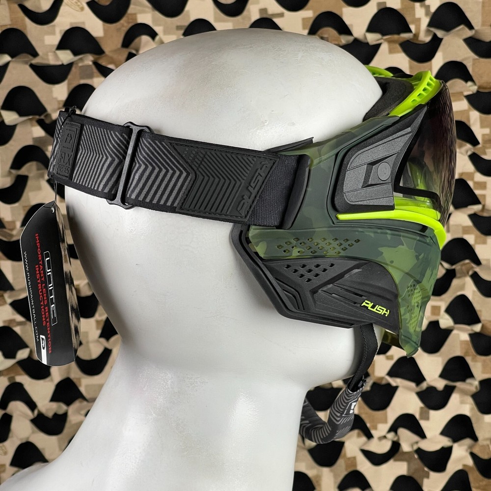 NEW Push Unite Paintball Mask - Tropical Camo Lime - Gradient Clear