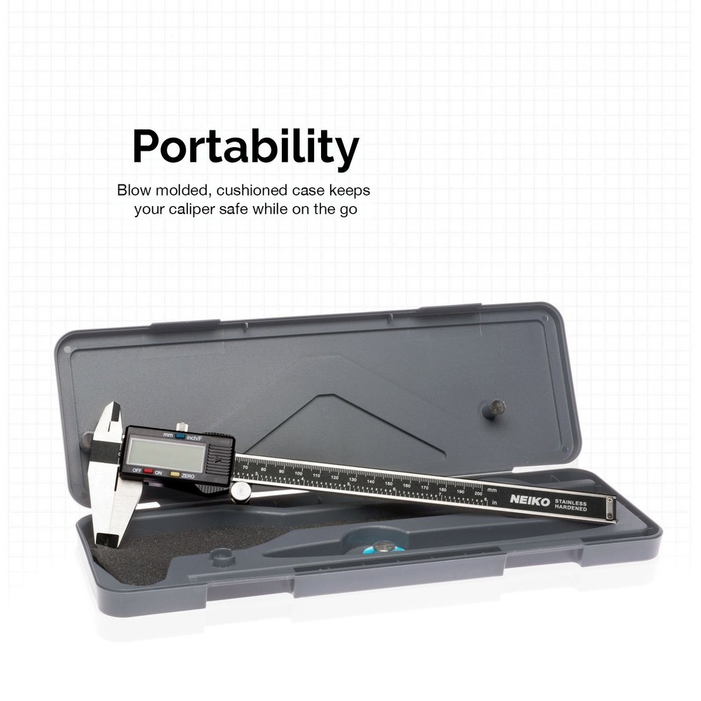 NEIKO 01408A 8” Electronic Digital Caliper Extra Large Display | 0-8 Inches |