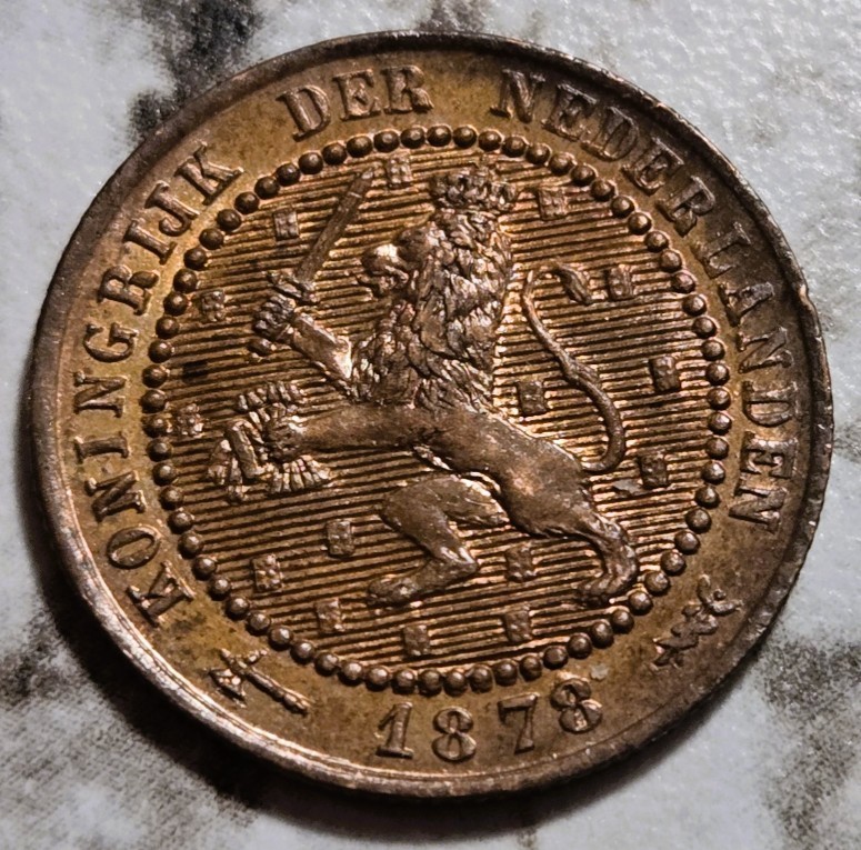 1878 Netherlands 1 Cent Coin Free S&H BIN431