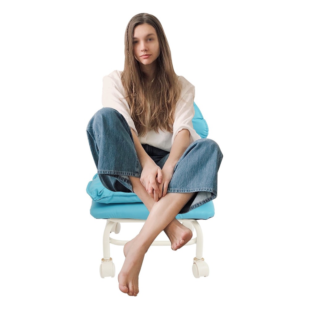 Rolling Stool with Back Rest Heavy Duty Rolling Stool Roller Chair 32x33x55cm