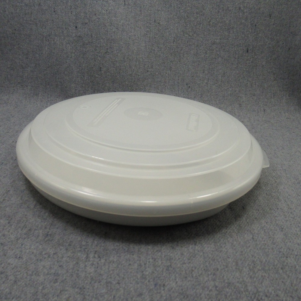 2 LittonWare Microwave Plastic Divided Plates Lids 4 Compartments White 44096