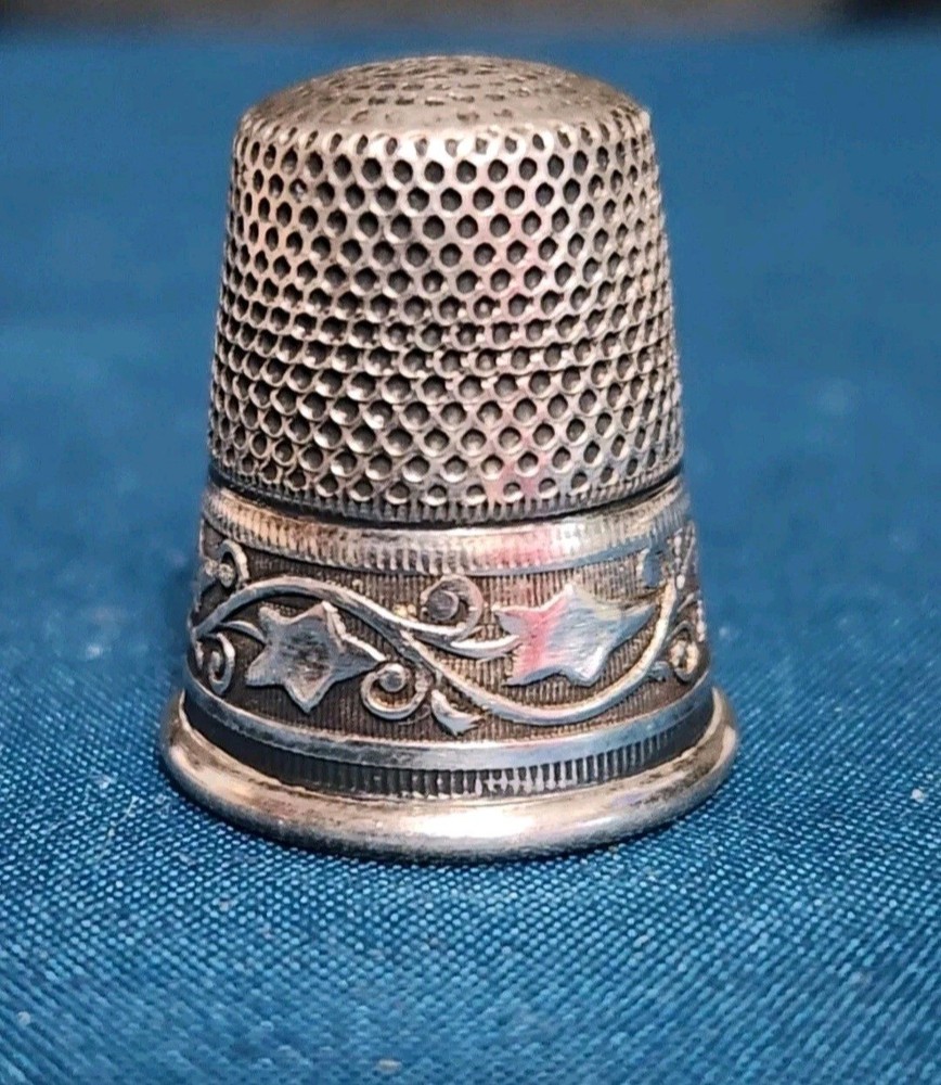 Antique Germany Sterling Silver Thimble Size 6