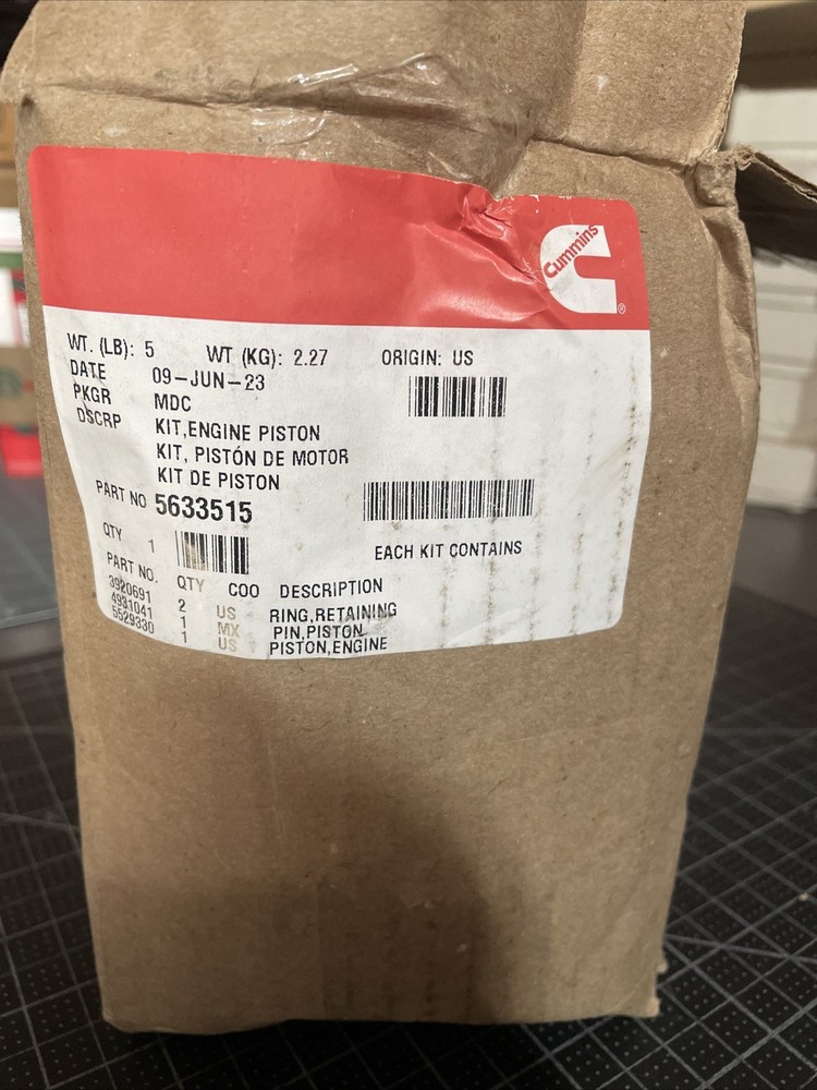 GENUINE NEW OEM CUMMINS ENGINE PISTON KIT 5633515