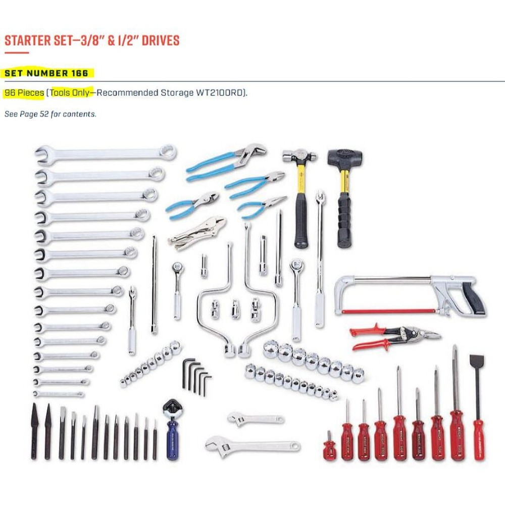 Wright Tool 166 96 Piece Mechanic's Starter Set