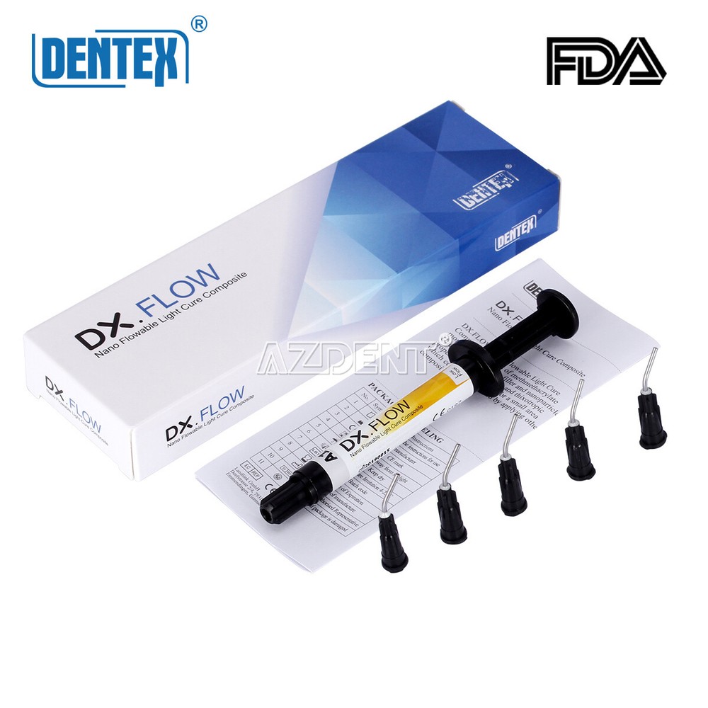 Dentex Dental Flowable Light Cure Composite Resin Low Flow/Medium Flow A1 A2 A3