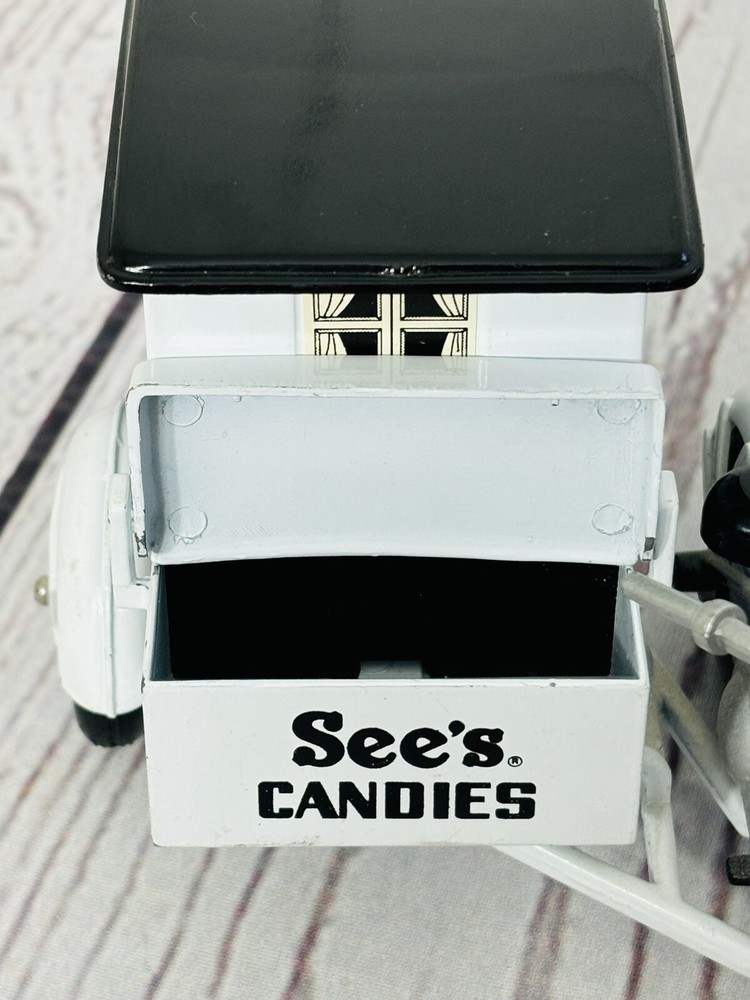 See’s Candy Old-Time Truck, Motorcyle Side Car, Mint, Missing Driver