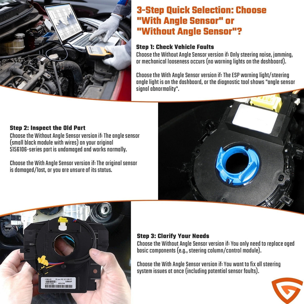 Clock Spring For Jeep Wrangler JK 2007-2018 With Angle Sensor Steering Wheel
