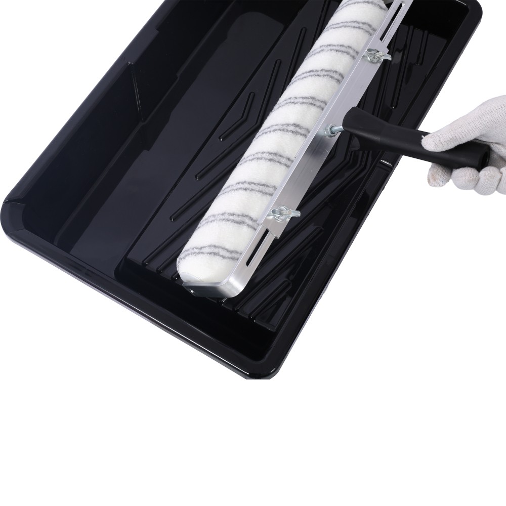 18in Paint Roller Kit with Paint Roller Tray 3pcs Microfiber Paint Roller Sleeve