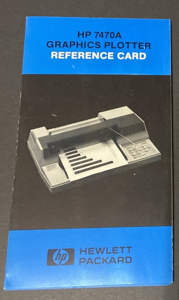 HP 7470A Graphics Plotter Reference Card 07470-90004
