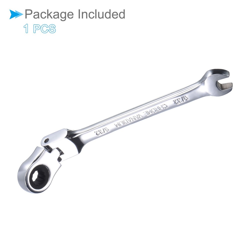 Flex-Head Ratcheting Wrench 9/32" Head SAE 72-Teeth Cr-V Combination Spanner