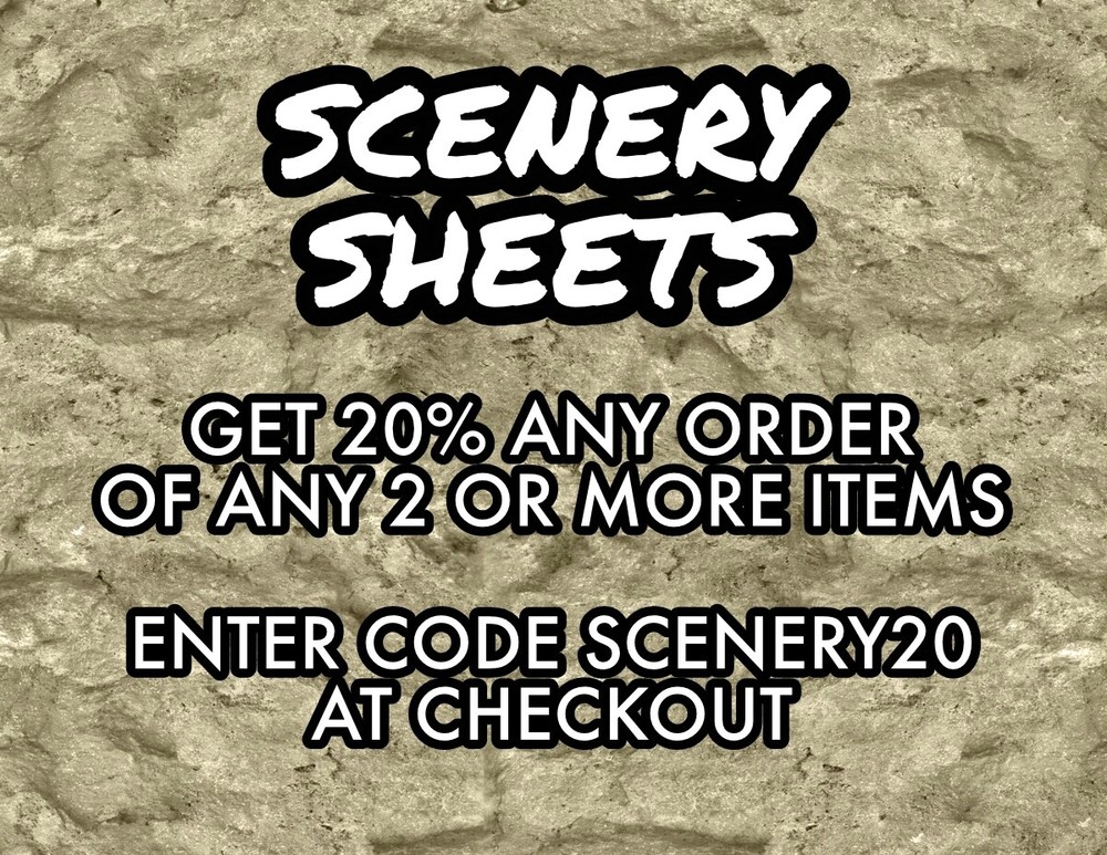 N Scale Stone Model Train Scenery Sheets –5 Seamless 8.5x11 Gray