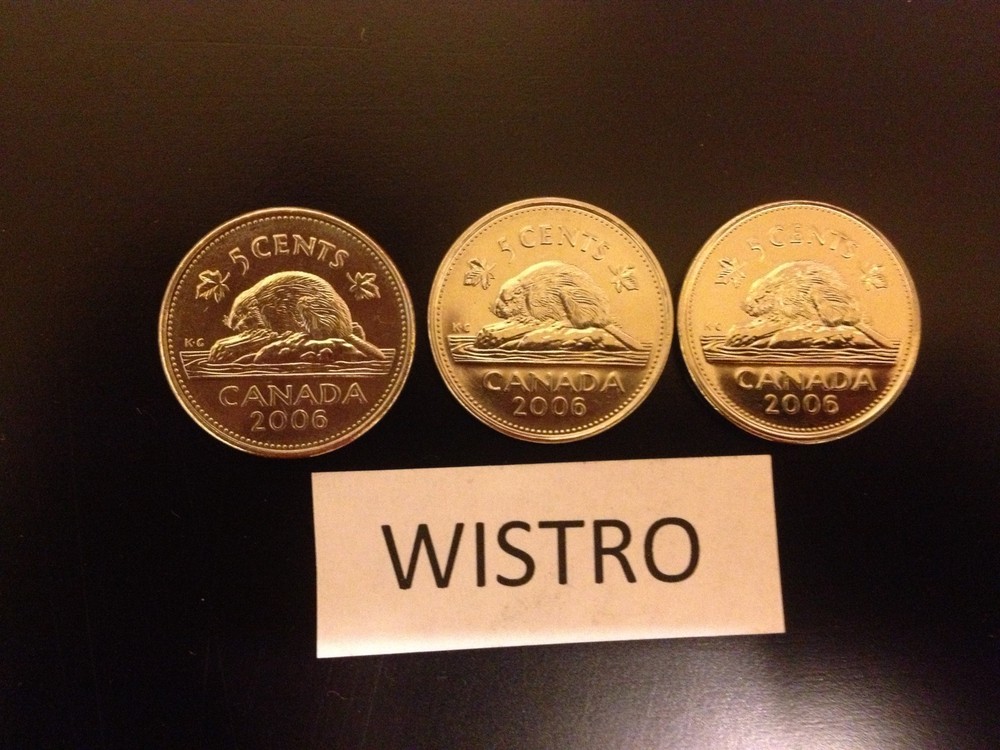 ^^ 2006 ^^ - 5 Cent - Canadian Nickels - Three different Varieties