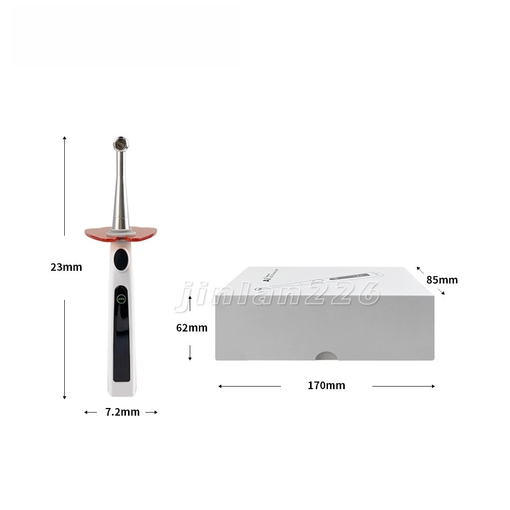 Dental Cordless LED Curing Light 4 Modes 1 Second Light Lamp Metal Head