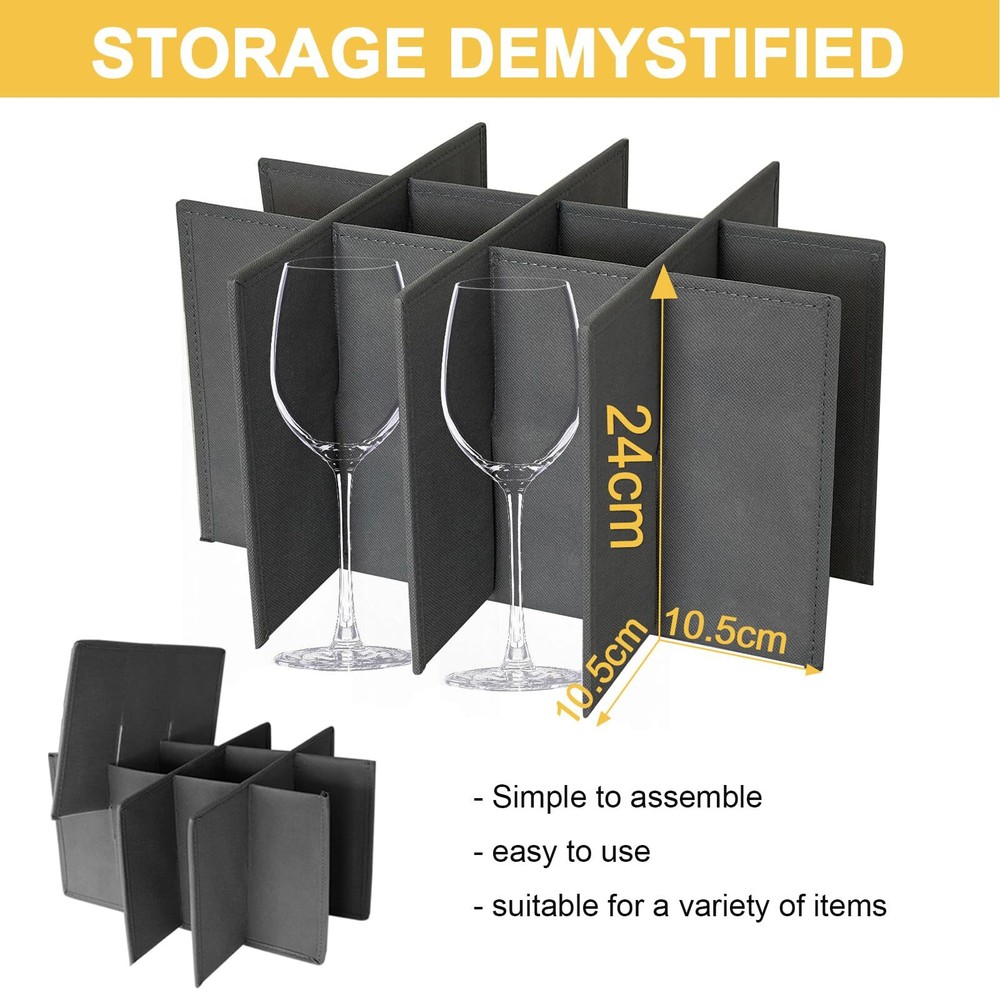 Wine Glass Storage Box Stackable Stemware Storage Cases for Moving Storage