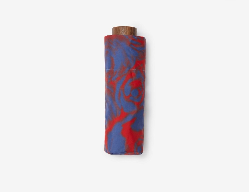 Burberry Water Rose Compact Umbrella, Red and Blue