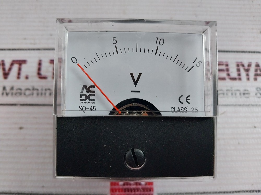 ACDC DYNAMICS SQ-45 Class 2.5 50x50 Voltmeter 15V DC