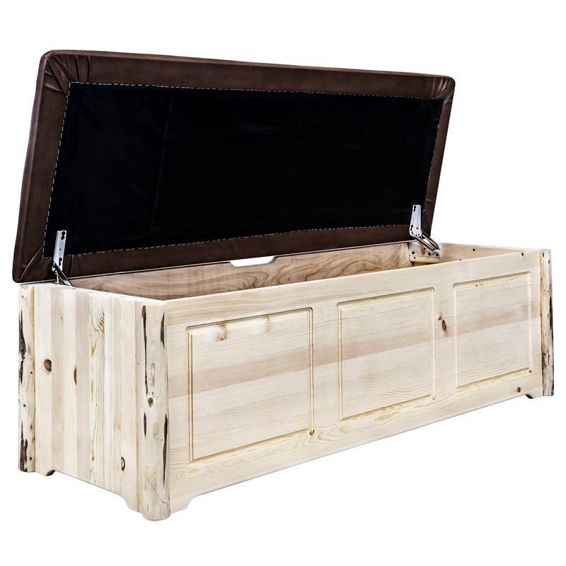 Montana Woodworks Transitional 59" Solid Wood Blanket Chest in Natural