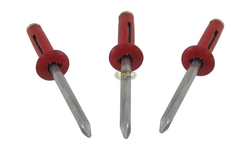Exploding Small Head Red Rivets Pop Rivet 250ct 3/16" Racing Fasteners Tri-Fold