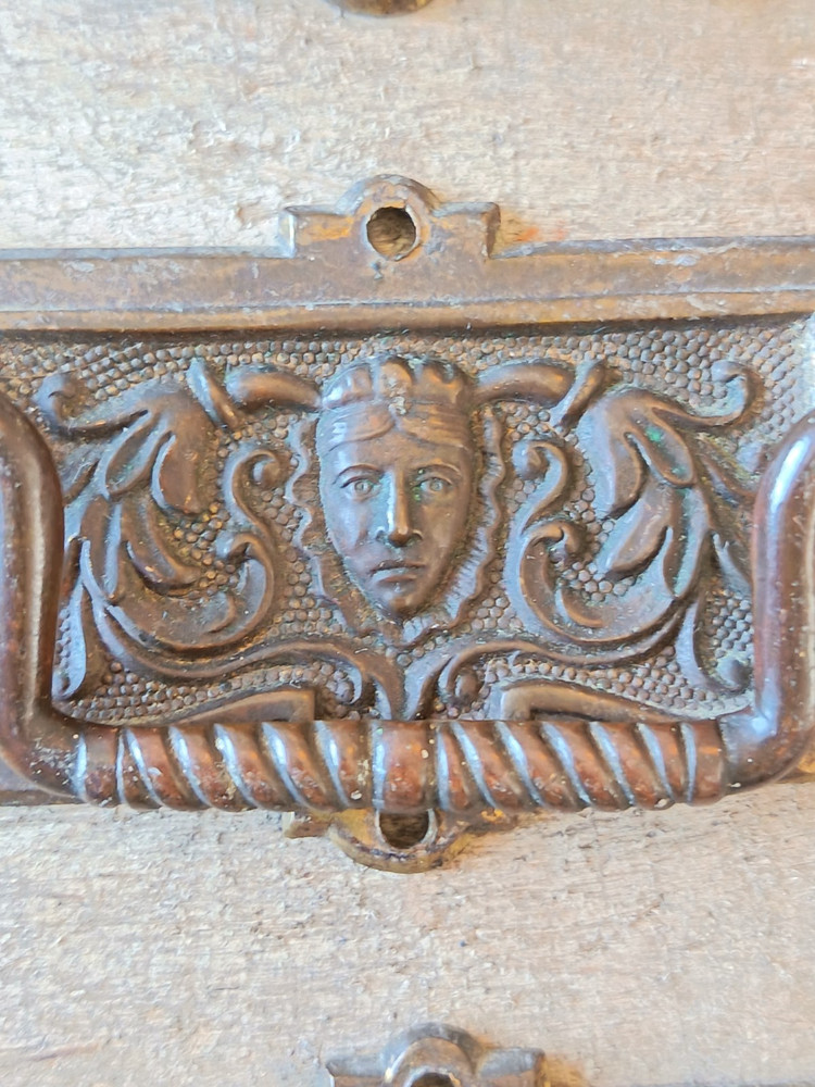 Antique Victorian Brass Drawer Handles Pulls Set