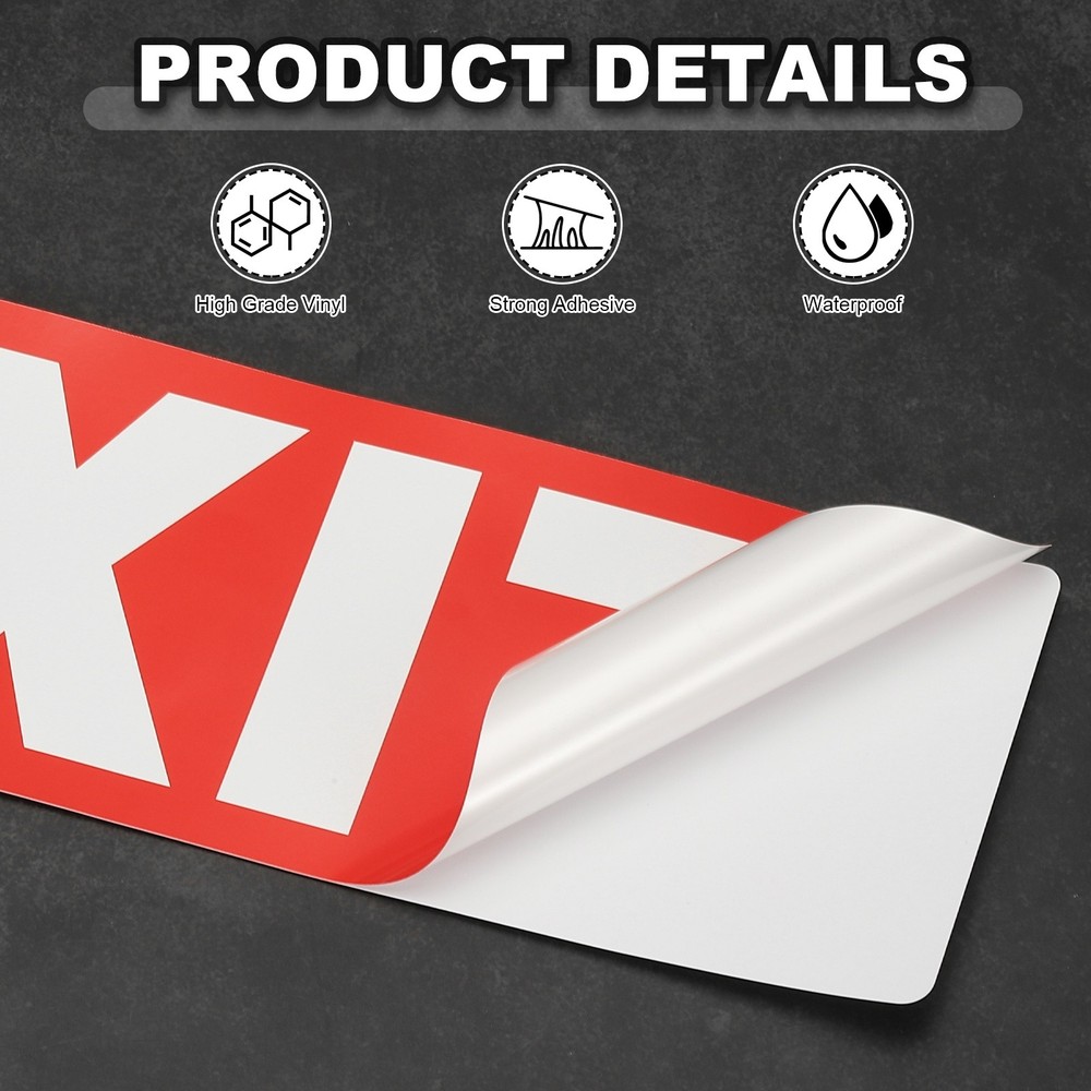 6Pcs Exit Signs Stickers Self-Adhesive Paper,White