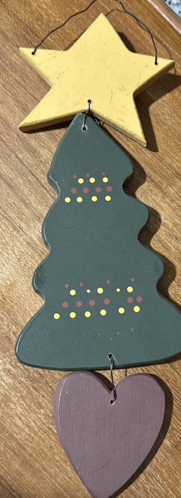 Christmas Tree Wooden Hanging Decor Rustic